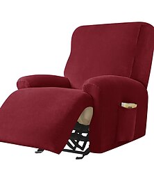 voordelige -stretch fluwelen fauteuil bankhoes, 4-delige zachte bankhoes, bankhoes met elastische lus, wasbare meubelbeschermer voor kinderen, huisdieren, honden, katten