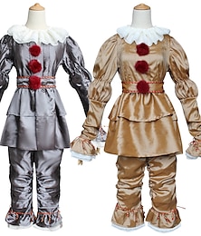 economico -esso Burlesque Pagliaccio Pagliaccio Pennywise Vestiti Carnevale Costume cosplay Vestito da Serata Elegante Stile Carnevale di Venezia Per bambini Per adulto Per uomo Per donna Da ragazzo Completi