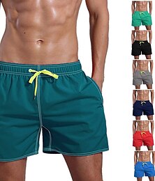 voordelige -Voor heren Zwemshorts Lange zwembroeken Spandex Boardshorts Kleding Onderlichaam Ademend Sneldrogend Rekbaar Trekkoord Met zakken Mesh voering - Zwemmen Surfen Strand Watersport Effen Zomer