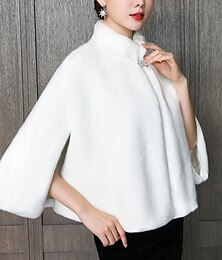 abordables -Cape en fausse fourrure pour mère, vintage, élégante, sans manches, en fausse fourrure, pour mariage, automne, couleur pure, pour soirée, automne&amp;robe d'hiver pour impressionner 2025