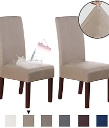 billiga -matstolsöverdrag stretch stol säte överdrag mocka vattenavvisande mjuk enfärgad enfärgad tålig tvättbar möbelskydd för matsalsfest