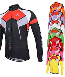 お買い得  -男性用 サイクリングジャージー パッチワーク 長袖 バイク ジャケット ジャージー トップス 3つのリアポケット付き マウンテンサイクリング ロードバイク 速乾性 人間工学デザイン フロントファスナー 静電気防止 スポーツ ブラック ホワイト イエロー 衣類