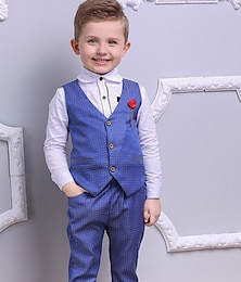 cheap -Boys Clothes Sets Kids Formal Suits Long Sleeve Shirts + Vest + Pants  3PCS Child Tuxedos Outfits