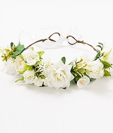 baratos -Bandanas Acessorio de cabelo Tecido Casual Feriado Casamento Com Floral Capacete Chapéu