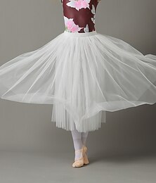 voordelige -ademende balletrokken balzaal effen tule dames trainingsprestaties hoog polyester chiffon