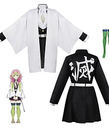 billiga -Inspirerad av Demon Slayer: Kimetsu no Yaiba Kanroji Mitsuri Animé Cosplay-kostymer Japanska Cosplay-kostymer Kläder Skjorta Kjol Skärp Till Dam