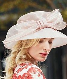 economico -cappelli cappello da pescatore in organza cappello da sole vacanza melbourne cup matrimonio con copricapo bowknot copricapo