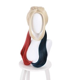 economico -Parrucca Harley Quinn Cosplay Squadra Suicida 2 Capelli Sintetici Resistenti al Calore per Ruolo Feste di Natale Carnevale Parrucche di Halloween