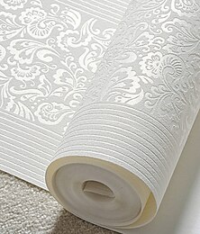 cheap -Wallpaper Wall Covering Sticker Film Flowers Modern Embossed Stripe Three-dimensional Relief Stripes Non Woven HomeDeco 53*1000CM