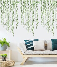 baratos -Folhas verdes plantas adesivos de parede quarto sala de estar removível pvc diy decoração para casa quarto sala de estar decalque de parede 2 peças