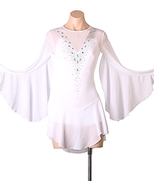 Χαμηλού Κόστους -Φόρεμα για φιγούρες πατινάζ Γυναικεία Κοριτσίστικα Patinaj Φορέματα Σύνολα Λευκό Βαθυγάλαζο Ουρανί Κουρελού Δίχτυ Σπαντέξ Υψηλή Ελαστικότητα Εκπαίδευση Εξάσκηση Επαγγελματική Ενδυμασία πατινάζ