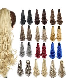 economico -Gancio Code Soffice / Da donna / sintetico Capelli sintetici Pezzo di capelli Estensione capelli Ondulato naturale 22 pollici Evento / Da tutti i giorni / Da mare