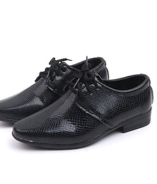 cheap -Boys Oxfords Daily Dress Shoes Formal Shoes School Shoes PU Breathability Non-slipping Big Kids(7years +) Little Kids(4-7ys) Wedding Party Daily Walking Shoes Dancing Lace-up Black White Brown Summer