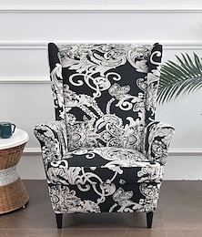 voordelige -vleugel stoel hoezen spandex stretch bankhoezen wingback fauteuil hoezen met zitkussen kussenhoes armen afdrukken patroon stof meubels beschermer voor woonkamer wingback stoel #8835465