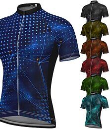 preiswerte -Herren Radtrikot fahrradbekleidung Fahrradtrikot Kurzarm Fahhrad Trikot Shirt mit 3 Gesäßtaschen MTB Mountain Rennrad Atmungsaktiv Schnelltrocknend Feuchtigkeitsableitung Weich Schwarz Rote Blau