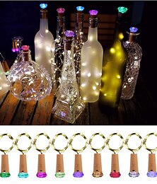 billige -elegant bryllupsfestmottakelse 20 pakke vinflaskelys med kork – 20 lysdioder eventyrlys, batteridrevne diamantformede led-lys for gjør-det-selv-fest ferieinnredning