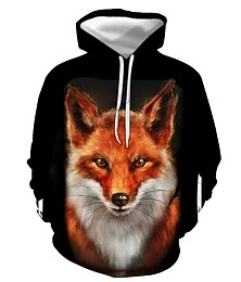 abordables -Hombre Graphic Zorro Sudadera Sudaderas Ropa de calle Casual Manga Larga Con Capucha Casual Diario Azul Real Azul Piscina Naranja Gris Estampado Primavera & Otoño Diseñador S M L XL XXL 3XL