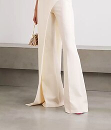 preiswerte -Jumpsuits Abendkleid Elegantes Kleid Ball Geburtstag Bodenlang Ärmellos Ein Schulter Fall Hochzeitsgast Stretch-Gewebe mit Pure Color 2025