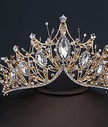 economico -strass in lega grande corona accessori fatti a mano accessori per capelli styling d'atmosfera corona d'oro del vestito