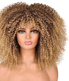 olcso -szintetikus paróka göndör aszimmetrikus paróka rövid a11 szintetikus haj női cosplay puha party barna szőke