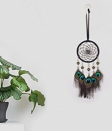 billiga -boho drömfångare handgjord gåva vägghängande dekor konst prydnad pärla påfågelfjäder för barnens bröllopsfestival