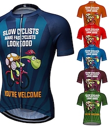 cheap -21Grams Men's Cycling Jersey Short Sleeve Bike Jersey Top with 3 Rear Pockets Mountain Bike MTB Road Bike Cycling Breathable Moisture Wicking Soft Quick Dry Dark red Red Blue Graphic Sloth Polyester