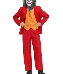abordables -Clown Burlesque Joker Clown tueur Costume de cosplay Tenues Costumes Cosplay de Film for Homme Adulte Mascarade