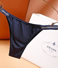 cheap -Sexy Thongs for Women Seamless Stretch Hip Lift Panties Low Rise Lingerie Ice Silk Briefs Bikini Underwear