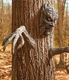 levne -halloween samostatně kůra tvář strom monstrum obličejový make-up obličejové rysy dekorace velikonoční kreativní rekvizity