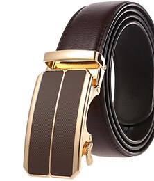 economico -Per uomo Cintura Cintura in ecopelle Cintura per vestito Cintura a cricchetto Fibbia a scatola Nero Bianco Similpelle Lega Di tendenza SCATOLA Fibbia Colore puro Feste Giornaliero