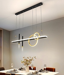 baratos -1 luz 108 cm led pingente de luz círculo design design único metal estilo moderno acabamentos pintados elegantes escritório sala de jantar luzes da sala de estar 110-240v