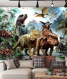 abordables -dinosaure monde mur tapisserie art décor couverture rideau suspendu maison chambre salon décoration