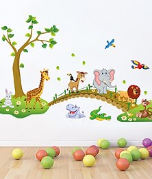 cheap -Animals Floral Plants Wall Stickers Removable Pre-pasted PVC Home Decoration For Living Room Kids Room Kindergarten Wall Decal 90*140cm