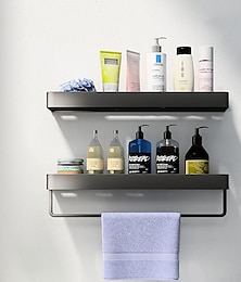 billiga -duschkabin badrumshyllor väggmonterad svart förvaringsorganiserare ställ badrum kök badrum hårdvara hänge badrum hyllutrymme aluminium duschställ hörnhylla fyrkantig badkar duschhylla