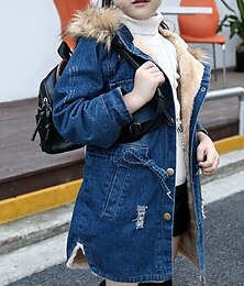 abordables -Chica 3D Abrigo Chaqueta Manga Larga Otoño Estilo lindo Adorable Niños 3-10 años Ajuste regular