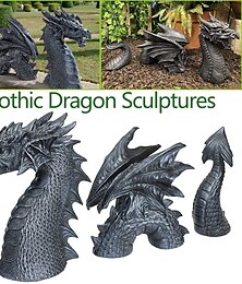お買い得  -ドラゴンガーデンデコレーションレジンドラゴンスタチューデコレーションレジンドラゴンジャーディンガーテンデコレーションイースターガーデンデコレーションホームアクセサリー