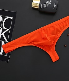economico -Per uomo 3 pezzi Tanga Intimo perizoma Perizomi e tanga Stringa Di base Nylon Colore puro Vita bassa Blu chiaro Nero