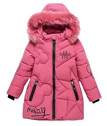 economico -Bambino Da ragazza Cappotto Manica lunga Nero Viola Rosa Cartoni animati Liscio Cerniera Inverno Adorabile Formale 7 - 9 anni / stile sveglio