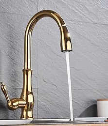 economico -rubinetto da cucina con doccetta estraibile, ottone 2 modalità monocomando monoforo rubinetti da cucina in stile moderno con interruttore caldo e freddo