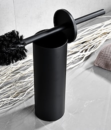 cheap -Toilet Brush with Holder,Round Stainless Steel 304 Rubber Painted Toilet Bowl Brush and Holder for Bathroom