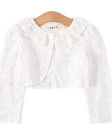 billiga -Flickor 3D Blommig Cardigan Långärmad Vår Höst Semester Mode Akryl Barn 2-12 år Prestanda Dagligen Normal