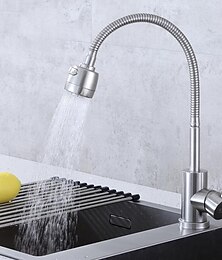 abordables -Grifo de cocina de agua fría y caliente de acero inoxidable 304, mezcladores de cocina, grifo de fregadero de cocina, grifo de lavabo de manguera flexible giratorio de 360 grados
