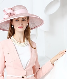 economico -cappelli cappello a bombetta/cloche in lino cappello a secchiello cappello sinamay matrimonio festa serale corsa di cavalli giorno delle donne coppa melbourne elegante elegante e lussuoso romantico con copricapo bowknot copricapo