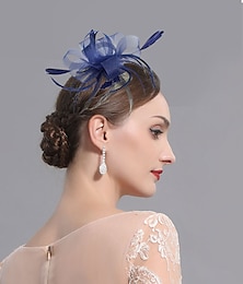 preiswerte -Feder / Netz Fascinatoren / Kopfbedeckungen mit Blumig 1 Stück Hochzeit / Damentag / Melbourne-Cup Kopfschmuck