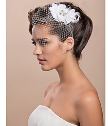 cheap -Net Blusher Veils / Wedding Fascinators / Headwear with Floral 1pc Special Occasion / Party / Evening / Party / Cocktail Headpiece