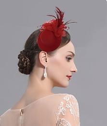 cheap -Fascinators Flowers Hats Tulle Feather Pillbox Hat Wedding Special Occasion Party / Evening Tea Party Horse Race With Floral Headpiece Headwear