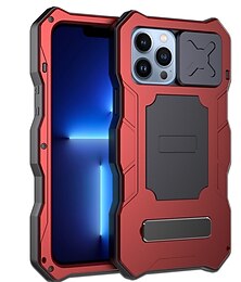お買い得  -電話 ケース 用途 iPhone 14 Pro Max Plus 13 12 Pro Max ヘビーデューティー スタンド付き カメラレンズプロテクター リストストラップ付き TPU メタル