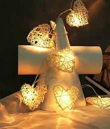 billige -hjerte form led fe string lights 1,5 m-10leds 3m-20leds bryllup bursdagsfest julepynt lampe batteri eller usb drevet