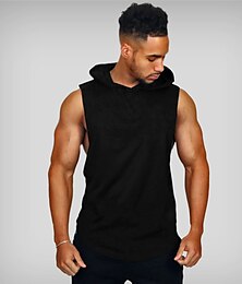 voordelige -Voor heren Hardlooptanktop Training tanktop Uitknippen Mouwloos Ves / Mouwloos Casual Sportkleding Zomer Capuchon Ademend Sneldrogend Zacht Fitness Sportschooltraining Hardlopen Sportkleding
