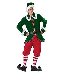 economico -Babbo Natale Elfo Vestiti di Babbo Natale Costume da elfo Per uomo Per maschio Natale Costume Cosplay Adulti Natale Halloween Carnevale Capodanno Natale